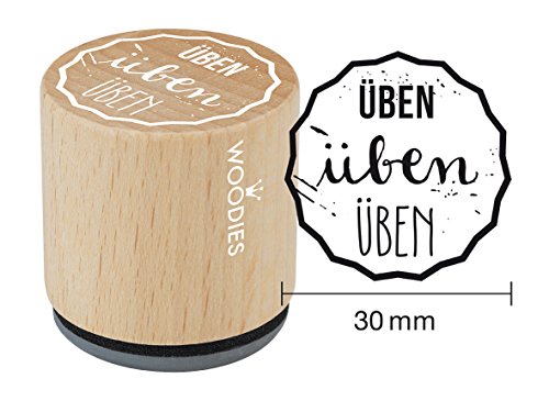 Woodies Stempel üben, Holz, 3,4 x 3,4 x 3,5 cm von Woodies