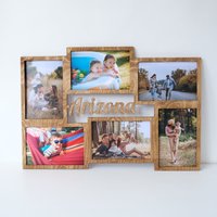 Benutzerdefinierte Collage Bilderrahmen, Mehrere Bilderrahmen Aus Holz, Mehrfarbiger Fotorahmen, Holz Wanddeko, Personalisiertes Familiengeschenk von Woodinout