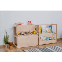 2Er Set Montessori Bücherregal Midi Baby Standesamt Geschenk Für Kinder von WoodjoyCollection