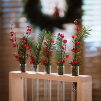 Reagenzglas Blumenständer in Naturholzfarbe Buche von WoodjoyCollection