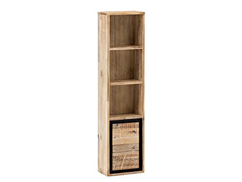 Woodkings® Bad Regal Jolo massiv Holz schmal Hängeregal Badschrank Hochschrank Badmöbel Badezimmer Wandschrank hängend Regal mit Tür Badezimmer Möbel von Woodkings