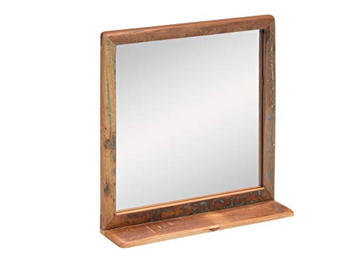 Woodkings® Bad Spiegel 70x70cm Kalkutta Holz bunt Vintage rustikal Möbel Badmöbel Badezimmerspiegel von Woodkings