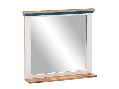 Woodkings® Bad Spiegel 70x70cm Perth Holz weiß und bunt Vintage rustikal Möbel Badmöbel Badezimmerspiegel von Woodkings