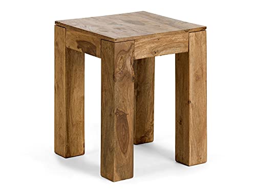 Woodkings® Beistelltisch Stark 35x35 Massivholz Palisander Natur Echtholz rustikal Wohnzimmer Couchtisch klein quadratisch von Woodkings