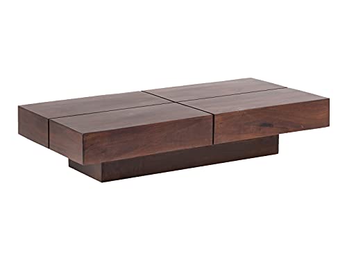 Woodkings® Couchtisch Amberley Holz, Echtholz modern, Design, Massivholz exklusiv, Lounge Coffee Table günstig (Akazie dunkel, 140x70) von Woodkings