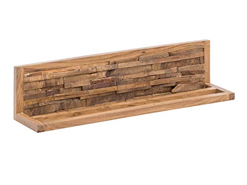 Woodkings® Handtuchhalter Holz Akazie 86cm Badmöbel Matay rustikal Handtuchstange Wandboard Massivholz von Woodkings