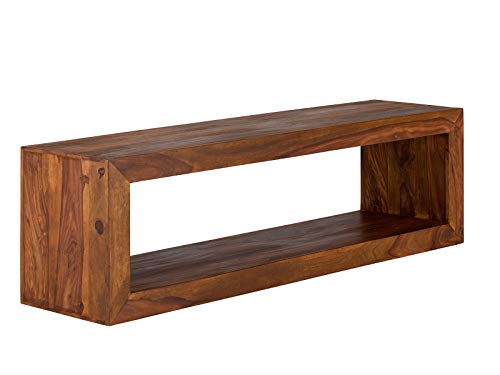 Woodkings® TV Bank Cube I, Lowboard aus massiv Holz Palisander braun, TV Möbel, Fernsehbank 150 cm von Woodkings
