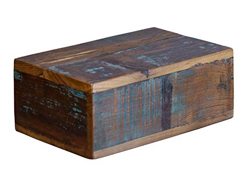 Woodkings® Wandboard mit Geheimfach Schublade Altholz rustikal braun farbig Wandregal Nachttisch von Woodkings
