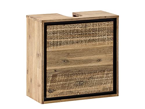 Woodkings® Waschbeckenunterschrank Jolo massiv Holz Akazie schmal zum hängen Badmöbel Badezimmer klein Badezimmerschrank Badschrank Bad Unterschrank Massivholz Wandschrank von Woodkings