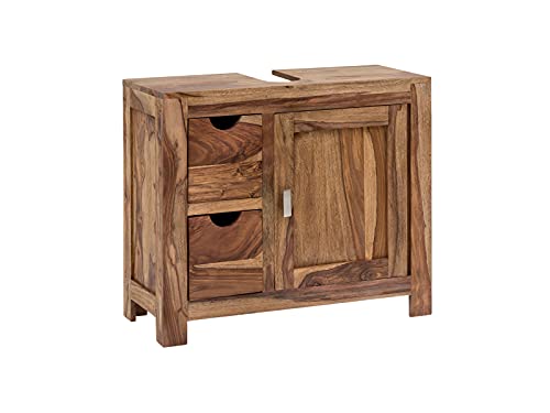 Woodkings® Waschbeckenunterschrank Lagos Echtholz Palisander Waschtischunterschrank massiv Badmöbel Badezimmer Badezimmerschrank Badschrank Bad Unterschrank Massivholz von Woodkings