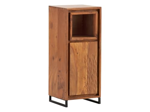 Woodkings Bad Unterschrank Maddox | Badkommode 30x75cm aus Massivholz | Badschrank mit Stauraum für Bad und Gäste-WC | mit Tür und offenem Fach von Woodkings