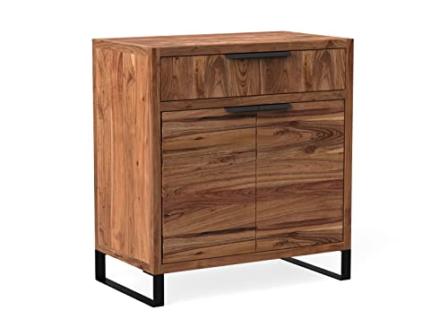 Woodkings Sydney Kommode I BxHxT: 78x48x45 cm aus Massivholz Akazie I kleine Kommode für Wohnzimmer oder Esszimmer I 2-türiger Schrank mit Schublade von Woodkings