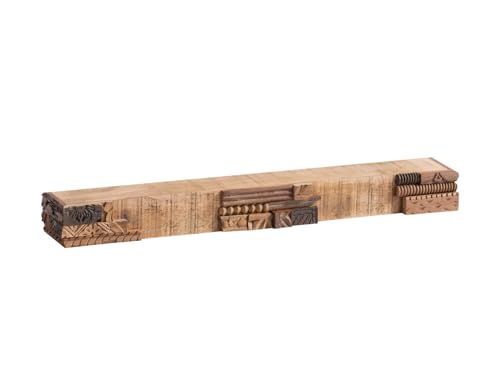 Woodkings Wandboard Greenland | Rustikales Massivholzregal 100x10x15cm | Wandregal Balken Design aus Mango & Altholz | Ideal für Wohnzimmer & Flur von Woodkings