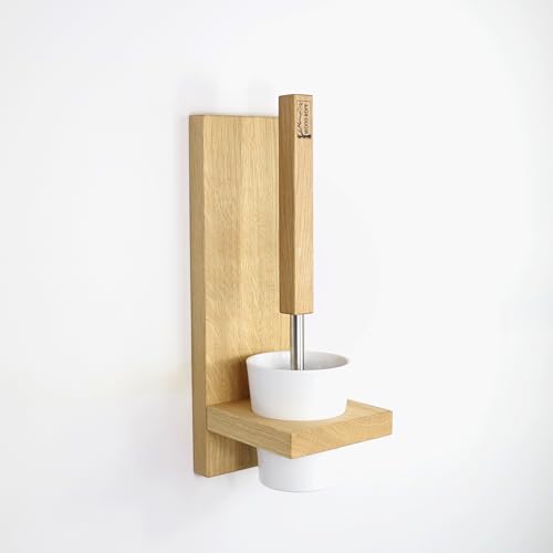 Woodkopf® - Hochwertiger Holz Toilettenbürstenhalter stehend - Klobürstenhalterung mit Elastischem TPR-Bürstenkopf - WC-Bürstenhalter für Sanfte und Gründliche Reinigung - Klobürstenhalter von Woodkopf