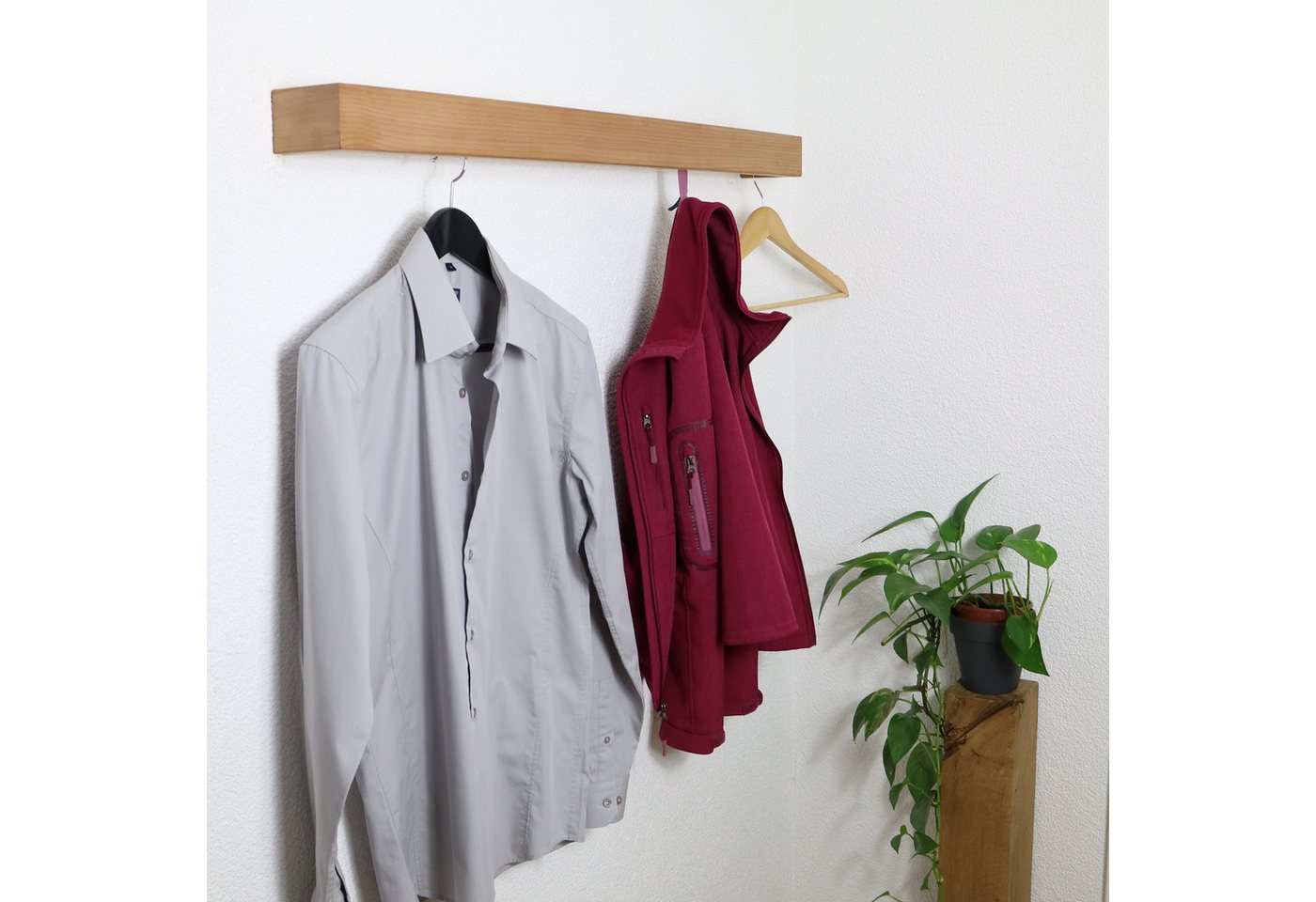 Woodkopf Wandgarderobe Garderobe VESTA aus Holz, Länge 60 cm, Länge 100 cm von Woodkopf