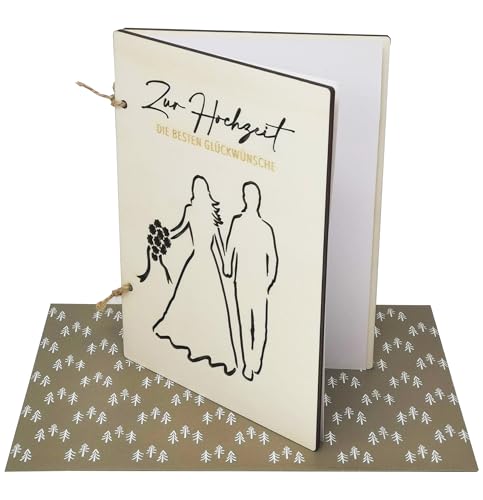 Woodland Mail Hochzeitskarte - Karte zur Hochzeit aus Holz Die Besten Glückwünsche (Brautpaar) von Woodland Mail