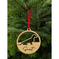 Dackel Weihnachtsschmuck-Hund Ornament-Haustier Erster Weihnachtsschmuck-Holzornament-In Liebevoller Erinnerung Ornament-Weihnachtsgeschenk-Andenken Dackel Weihnachtsschmuck-Hund Ornament-Haustier Erster Weihnachtsschmuck-Holzornament-In Liebevoller Erinnerung Ornament-Weihnachtsgeschenk-Andenken von WoodlandCraftsLT