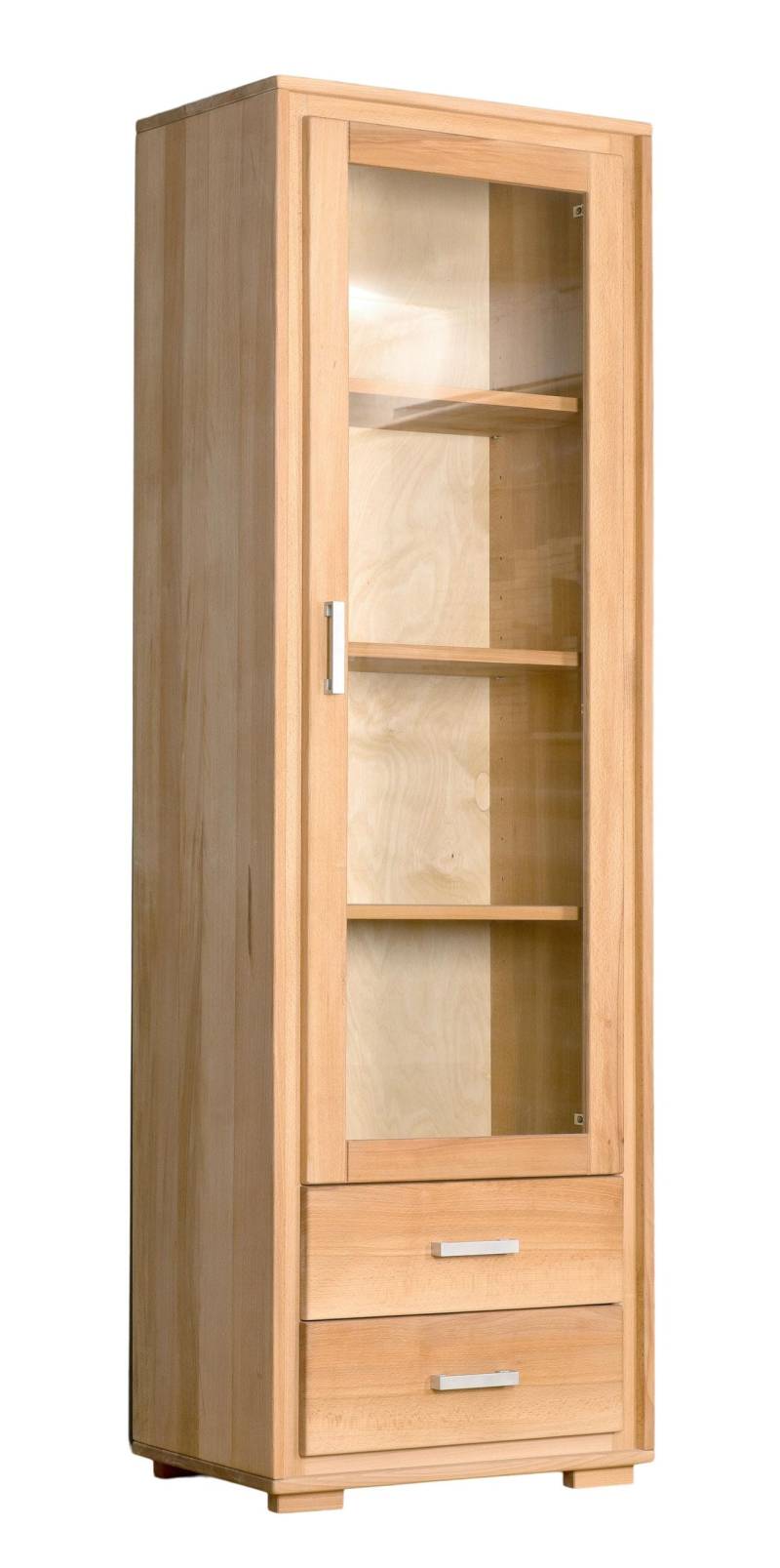 Vitrine Genf 1-türig rechts - Kernbuche Massivholz geölt Vitrine Genf 1-türig rechts - Kernbuche Massivholz geölt von Woodline