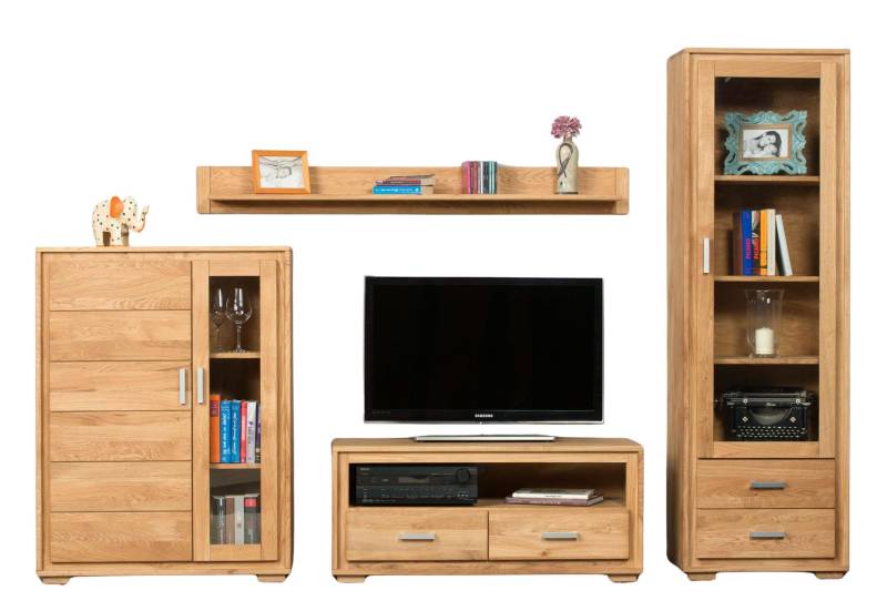 Wohnwand Basel Set IX Wildeiche Massivholz geölt 4-teilig Wohnwand Basel Set IX Wildeiche Massivholz geölt 4-teilig von Woodline