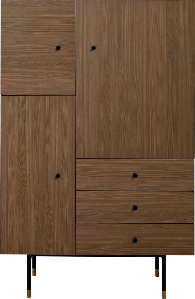 Woodman Highboard Daniel, Breite 90 cm, Holzfurnier aus Walnussbaum von Woodman