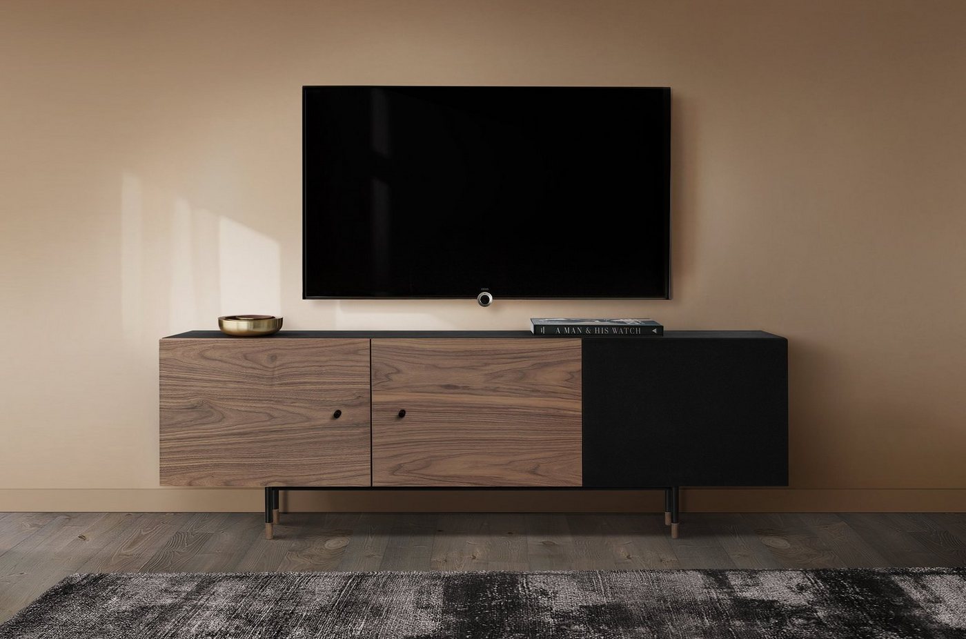 Woodman Kommode, Holzfurnier aus Walnussbaum, Skandinavisches Design von Woodman