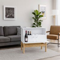 Woodman Barschrank "Delian" Breite 75 cm, Fußrahmen aus massiver Eiche, im skandinavian Design von Woodman