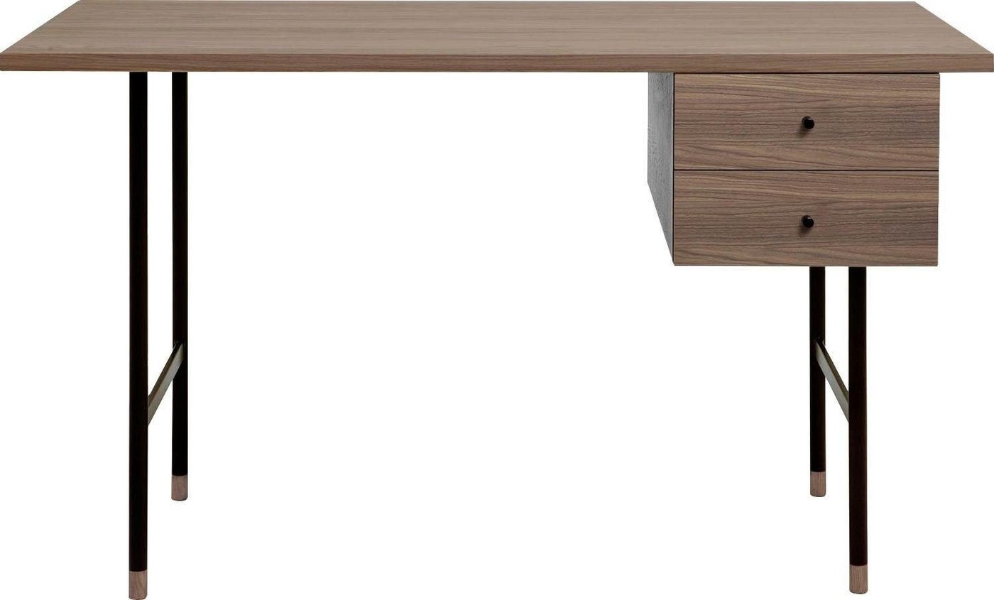 Woodman Schreibtisch Daniel, Schubladen mit Soft-Close-Funktion, Beine aus Metall von Woodman