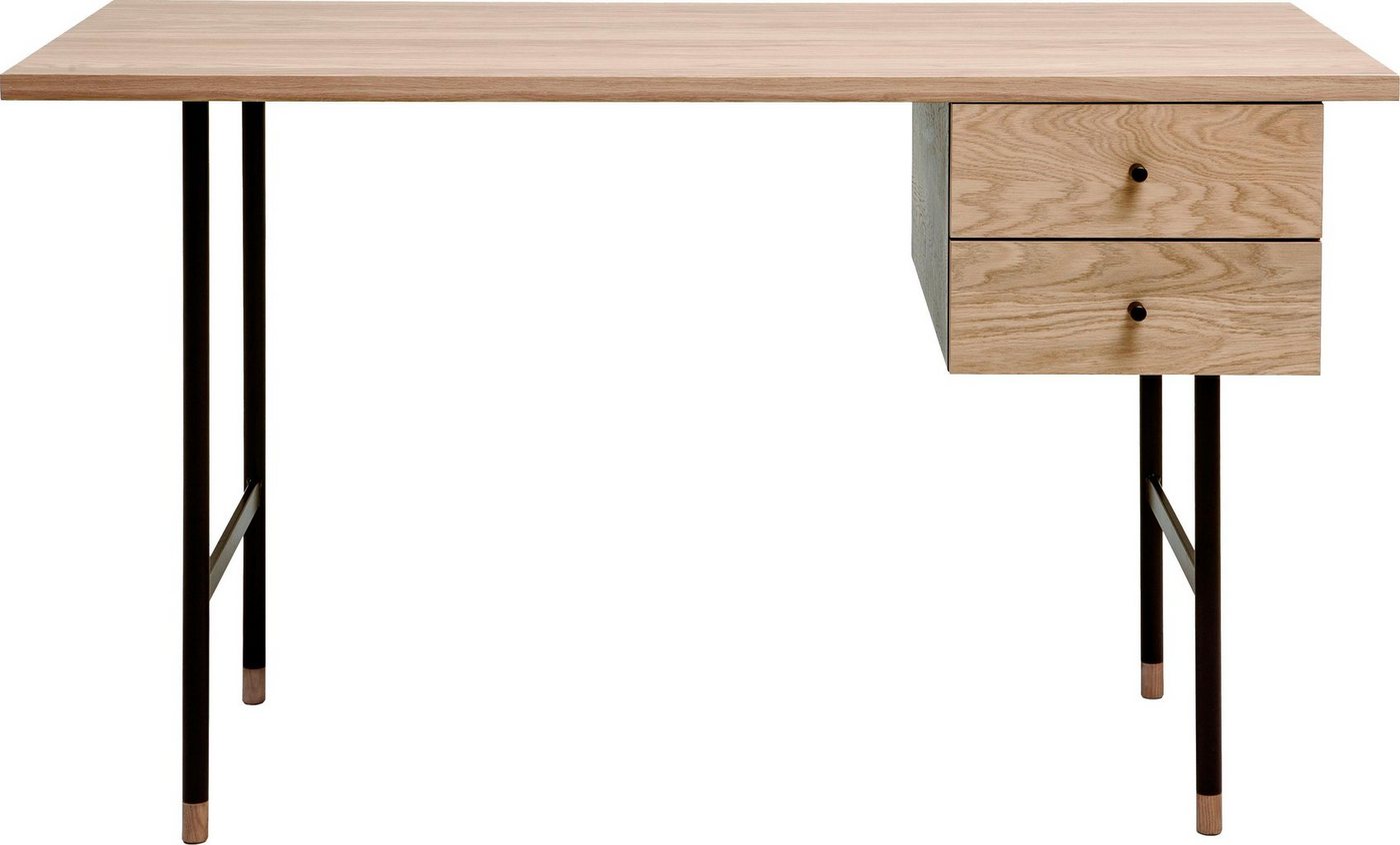 Woodman Schreibtisch Daniel, Schubladen mit Soft-Close-Funktion, Beine aus Metall von Woodman