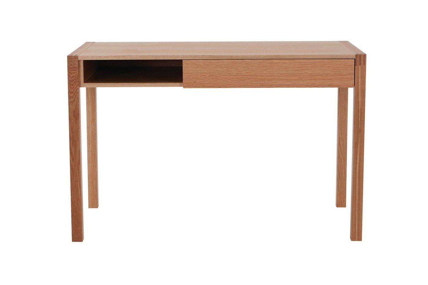 Woodman Schreibtisch New, mit offenem Regal und Schublade, Holzfurnier aus Eiche von Woodman