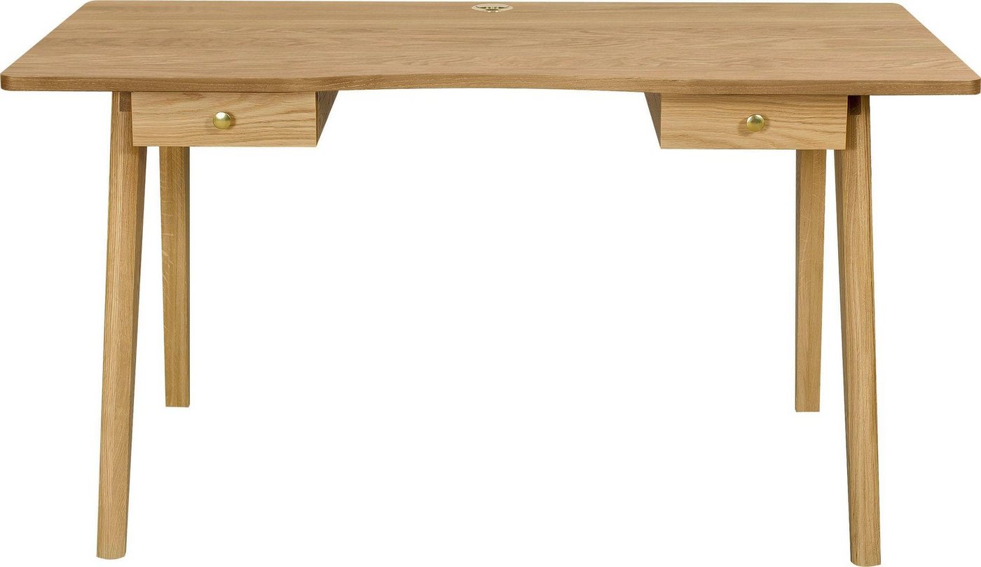 Woodman Schreibtisch Peer, im skandinavian Design, Tischbeine aus massiver Eiche von Woodman