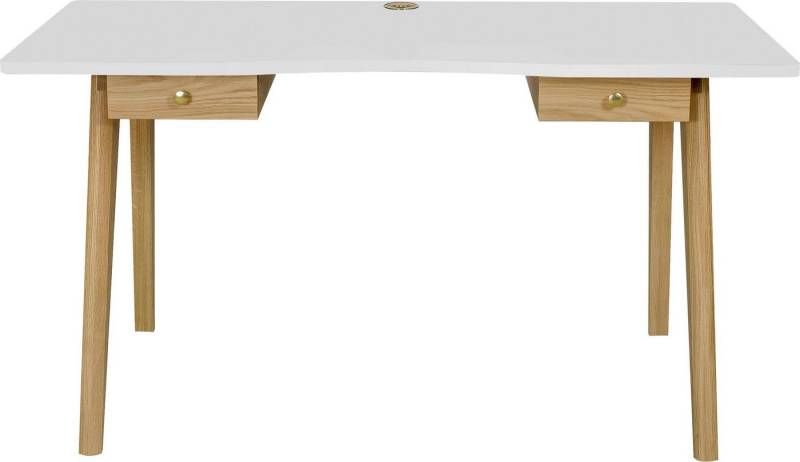 Woodman Schreibtisch Peer, im skandinavian Design, Tischbeine aus massiver Eiche von Woodman