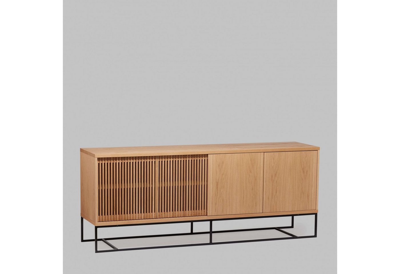 Woodman Sideboard Ende, teilmassiv, Metallfüße, Breite 188 cm von Woodman