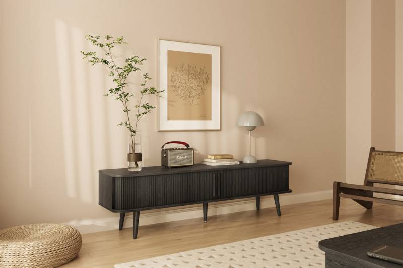 Woodman TV-Board Rove, besonderes Design, in zwei Breiten, mit Eichenholzfurnier von Woodman