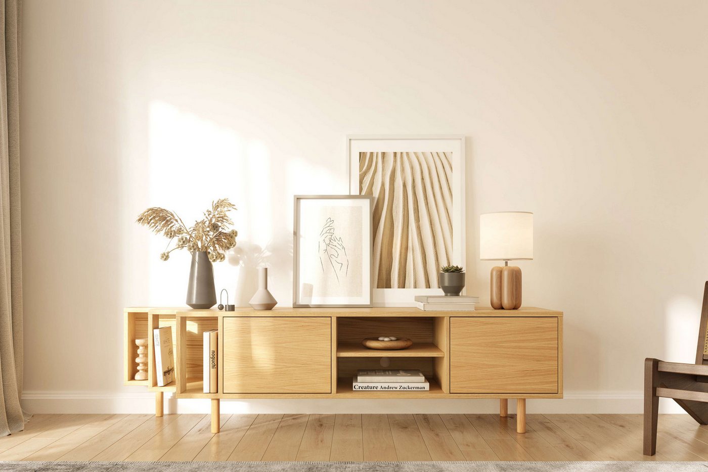 Woodman TV-Board Shift, mit Echtholzfurnier aus Eiche, Breite 189 cm, mit Push-to-Open Woodman TV-Board Shift, mit Echtholzfurnier aus Eiche, Breite 189 cm, mit Push-to-Open von Woodman
