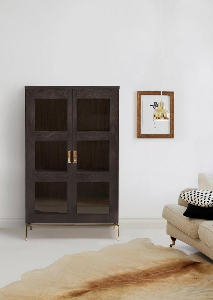 Woodman Vitrine Parlan mit zwei Glastüren und Soft-Close-Funktion, Breite 148 cm von Woodman