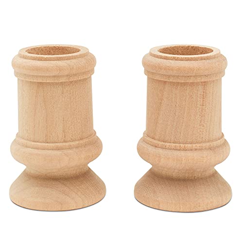 Woodpeckers Kerzenhalter aus unbehandeltem Holz mit 2,2 cm Loch, Set mit klassischen Kerzenhaltern zum Bemalen oder Dekorieren, für Stabkerzen Pack of 4 2-1/2 Zoll Woodpeckers Kerzenhalter aus unbehandeltem Holz mit 2,2 cm Loch, Set mit klassischen Kerzenhaltern zum Bemalen oder Dekorieren, für Stabkerzen Pack of 4 2-1/2 Zoll von Woodpeckers
