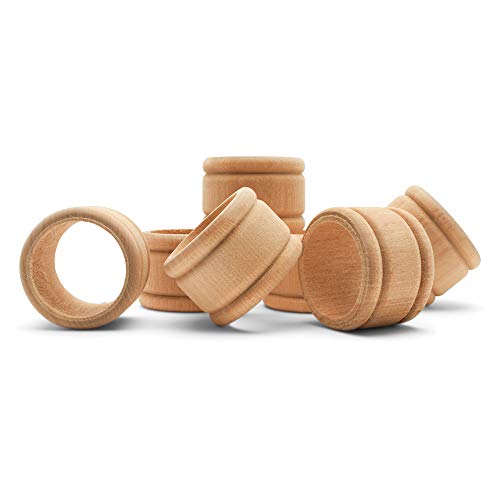 Woodpeckers Serviettenringe aus Holz, unlackiert, 12 Stück, 3,5 cm, Serviettenringe aus Holz zum Dekorieren und Basteln, Kolonialstil von Woodpeckers