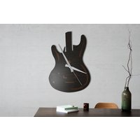 Wanduhr Gitarre Wanddekoration E-Gitarre Body Musik Wandkunst Dekor Akustik von Woodpedia