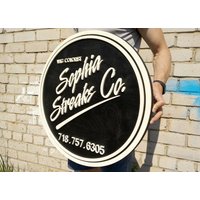 Personalisiertes Holzschild - 3D Namensschild Business Schild Büroschild Ladenschild von Woodpekers