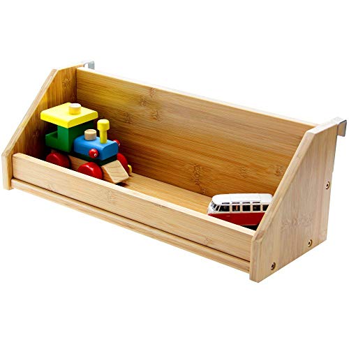 Woodquail Kinder Regal zum Aufstecken, Spielzeugregal, Aufhängen, Bücherregal, Nachttisch Nachtschrank, Nachtkonsole Bettablage, aus Natürlichem Bambus (Natür, Clips 26mm) von Woodquail