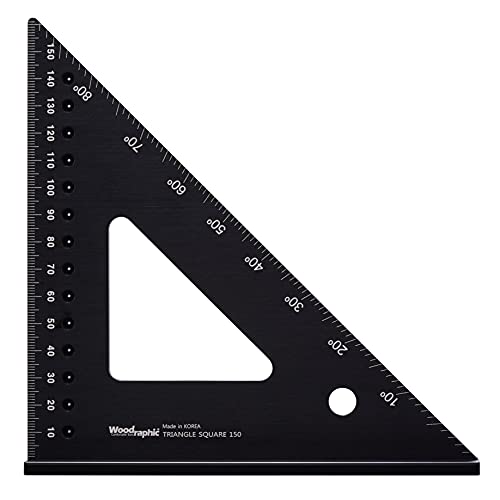 Woodraphic Professioneller leicht lesbarer Schreinerwinkel, Holzbearbeitungswerkzeuge (150 mm) von Woodraphic