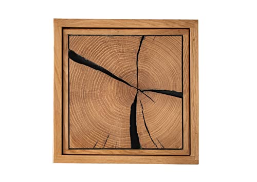 Wandregal Eiche massiv geölt (BxHxT 34x34x20 cm) inkl Holztür Würfelregal von Woodroom