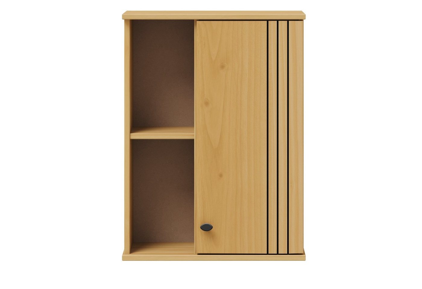 Woodroom Hängeschrank Sevilla Kiefer massiv eichefarbig lackiert, BxHxT 52x70x21 cm von Woodroom