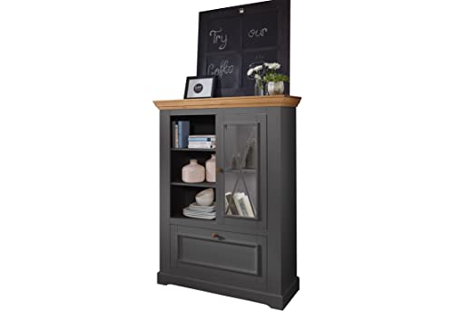 Woodroom Oslo Highboard Hochschrank Kommode Hochkommode, Holz, grau, regulär von Woodroom