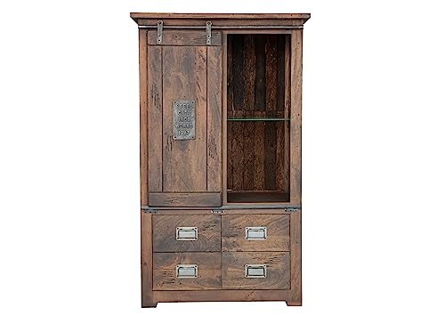 Woodroom Pali Highboard, Mangoholz, BxHxT 90x150x45 cm von Woodroom