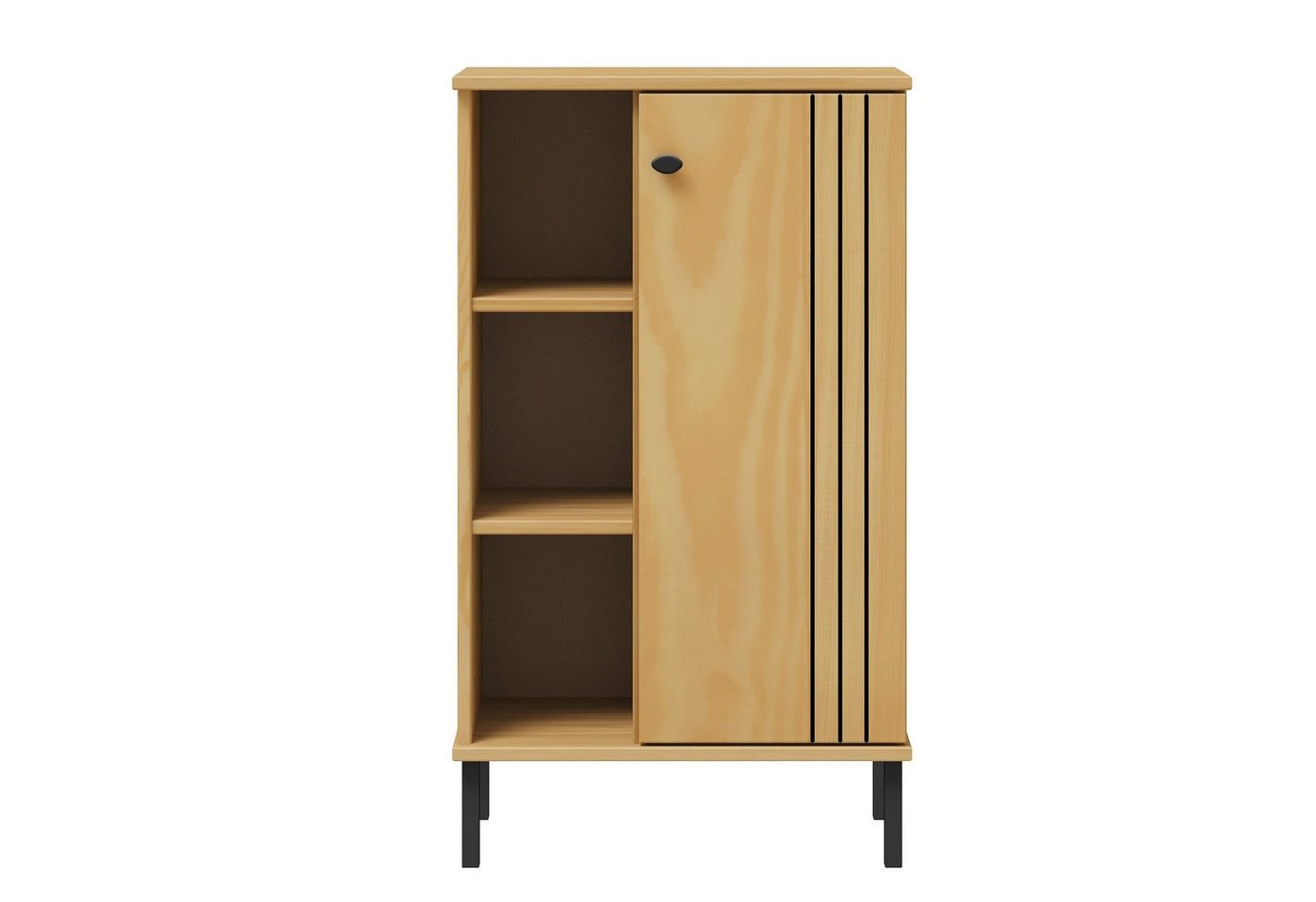 Woodroom Regal Sevilla, Kiefer massiv eichefarbig lackiert, BxHxT 52x90x32 cm von Woodroom