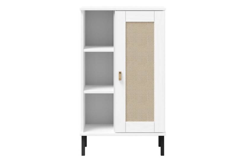 Woodroom Regal Moderner Holzschrank Valencia, Wohnzimmerschrank aus Kiefer, weiß, 52x90x32 cm von Woodroom