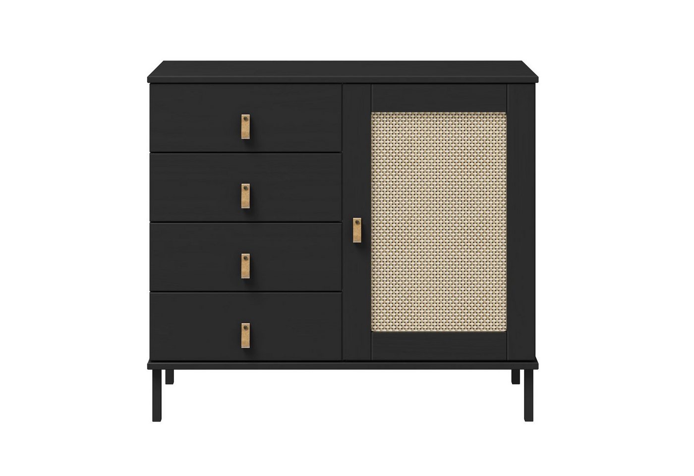 Woodroom Sideboard Valencia, Kiefer massiv lackiert, BxHxT 90x80x40 cm von Woodroom