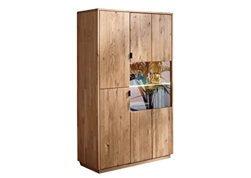 Woodroom Siona Highboard, Eiche massiv geölt, BxHxT 80x140x40 cm von Woodroom