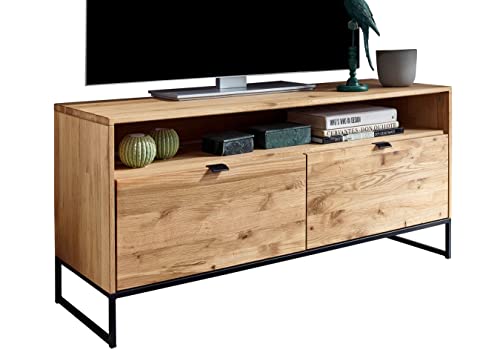 Woodroom Siona TV-Kommode, Eiche massiv geölt, BxHxT 120x57x40 cm von Woodroom
